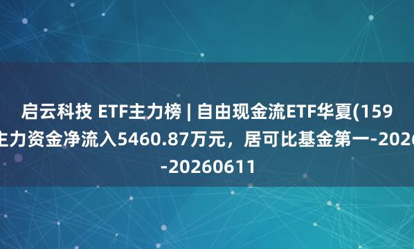 启云科技 ETF主力榜 | 自由现金流ETF华夏(159201)主力资金净流入5460.87万元，居可比基金第一-20260611